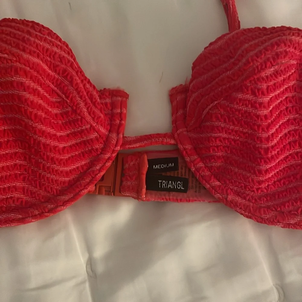 triangl swimwear Red Textured Tie-Side Bikini
